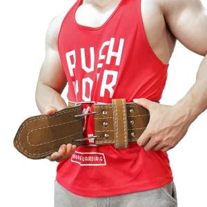 10mm Cowhide Weightlifting Belt,Double Prong