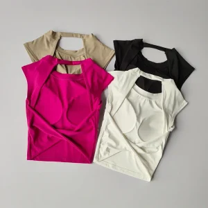 Sexy Short Backless Fixed Chest Pad Sports T-shirt Vest Women's